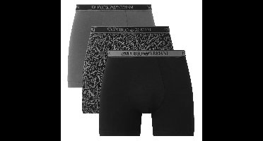 Armani boxershort 3-pack met Logo zwart grijs